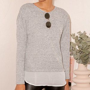 Lulus Keep Me Company Grey Sweater Top